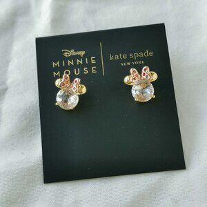 Kate Spade Disney Minnie Mouse Clear Gold Stud Earrings